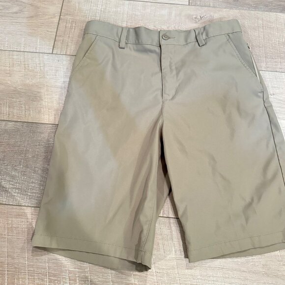 LANDS END BOYS DRI FIT TAN KHAKI UNIFORM SHORTS SIZE 16 - Picture 1 of 8